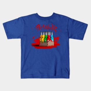 Zombie 8-Pack Bloodied Perkaholic on Light Blue Kids T-Shirt